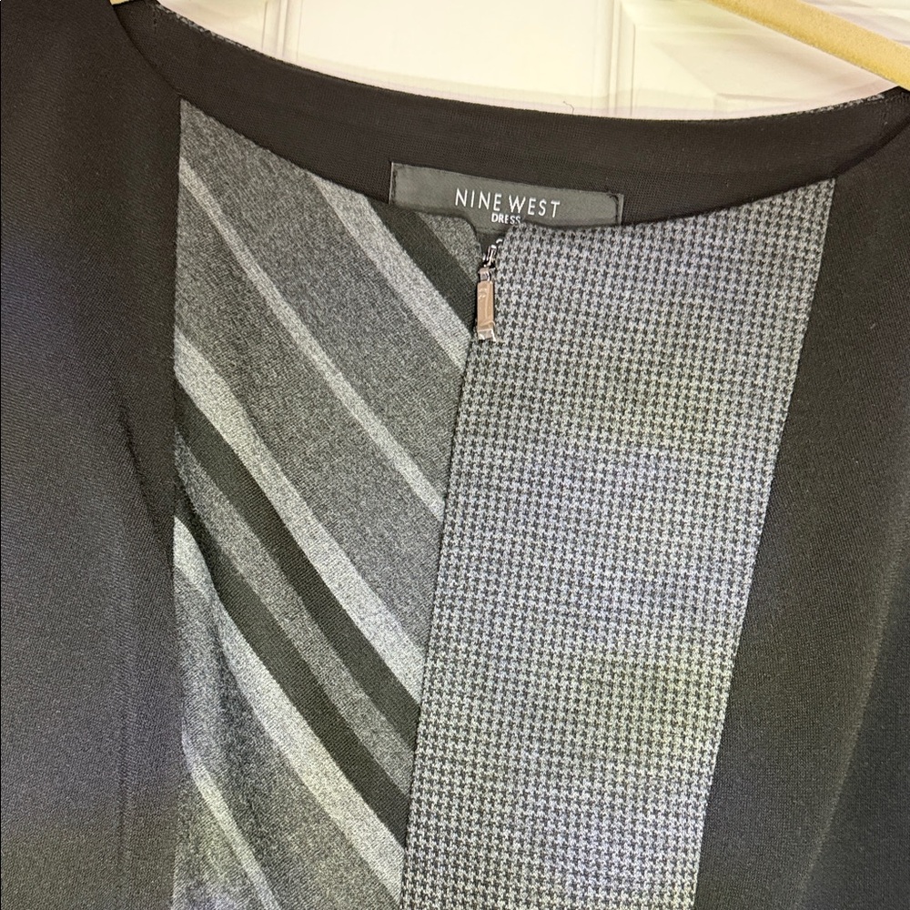 Calvin Klein Black and Gray Striped Dress - Picture 3 of 11